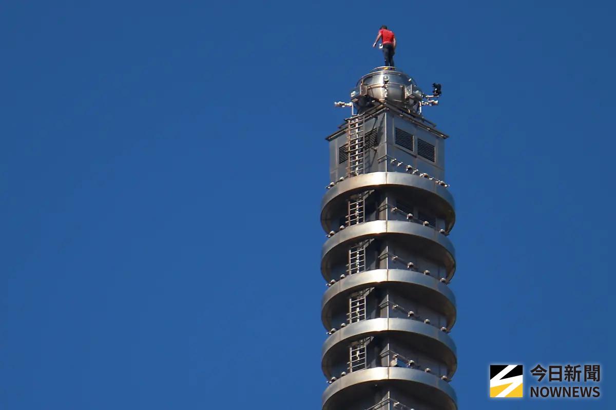 ▲霍諾德花費91分鐘成功登頂台北101，讓世界看見台灣。（圖／NOWNEWS攝影中心）