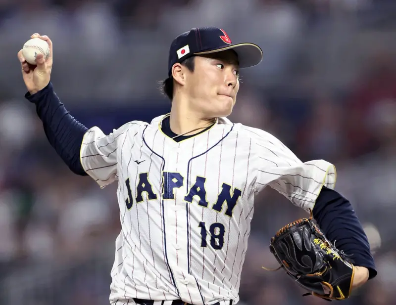 ▲C組大魔王日本武士隊，稍早正式公布WBC陣容新一波10位參賽球員，其中洛杉磯道奇當家王牌山本由伸確定表態出戰。（圖／美聯社／達志影像）