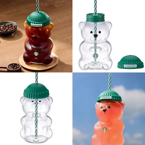 ▲星巴克小熊玻璃TOGO冷水杯，容量591毫升，售價980元，台灣明開搶。（圖／星巴克starbucks.com.tw）