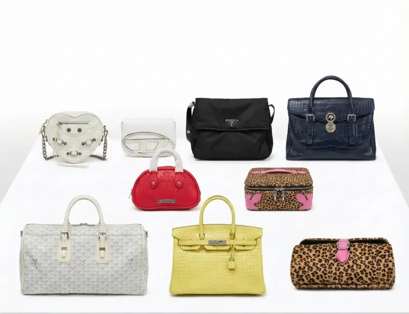 ▲士林分署拍賣太子集團案多個二手精品名牌包。（圖／記者林梵墨翻攝）