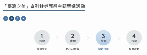 ▲台灣之美系列鈔券面額主題票選活動專區，簡單4步驟完成投票。（圖／截自台灣之美系列鈔券面額主題票選活動專區）