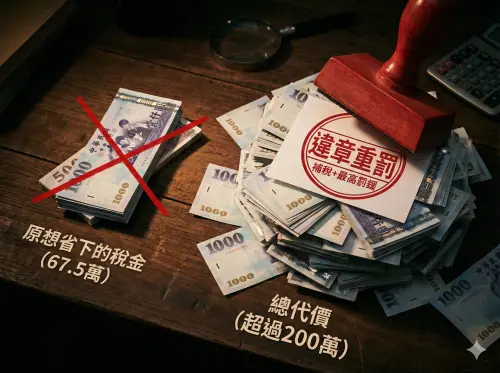 ▲屋主原想省下 67.5 萬稅金（左），一旦被國稅局查獲並祭出最高 2 倍罰鍰，連本帶利恐得吐回超過 200 萬元（右），損失遠超想像。（示意圖／由 AI 生成）