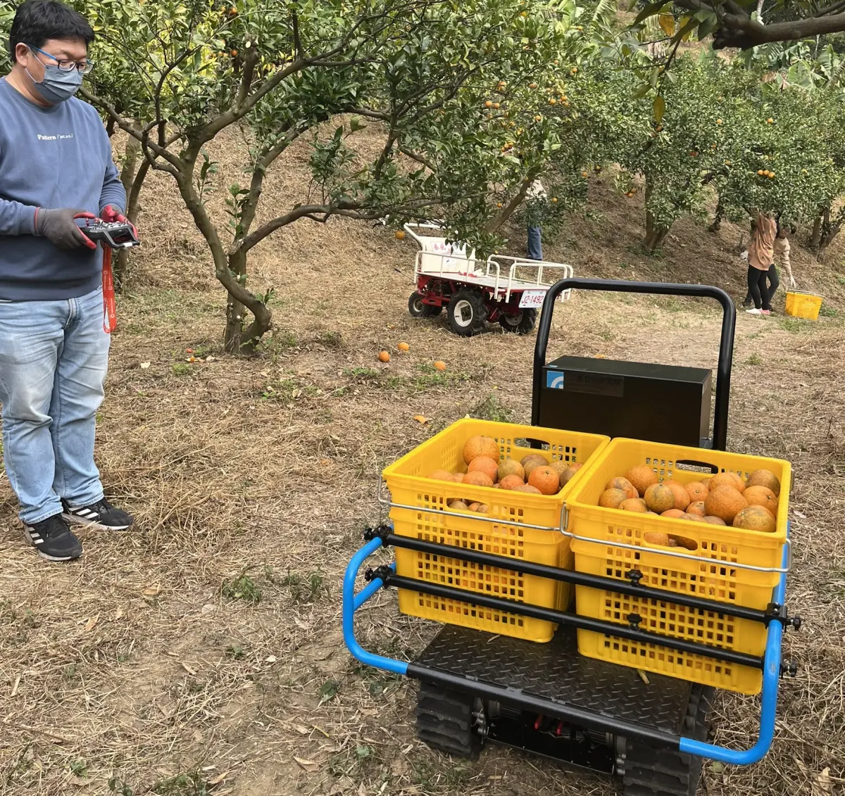 ▲工研院用科技做公益，將高效率氮化鎵功率元件導入農務用電動搬運車之馬達驅動器，降低搬運車能耗、並提升續航力。（圖／工研院提供）