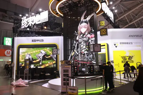 ▲2026台北國際電玩展《明日方舟：終末地》攤位。（圖／記者吳翊緁攝）