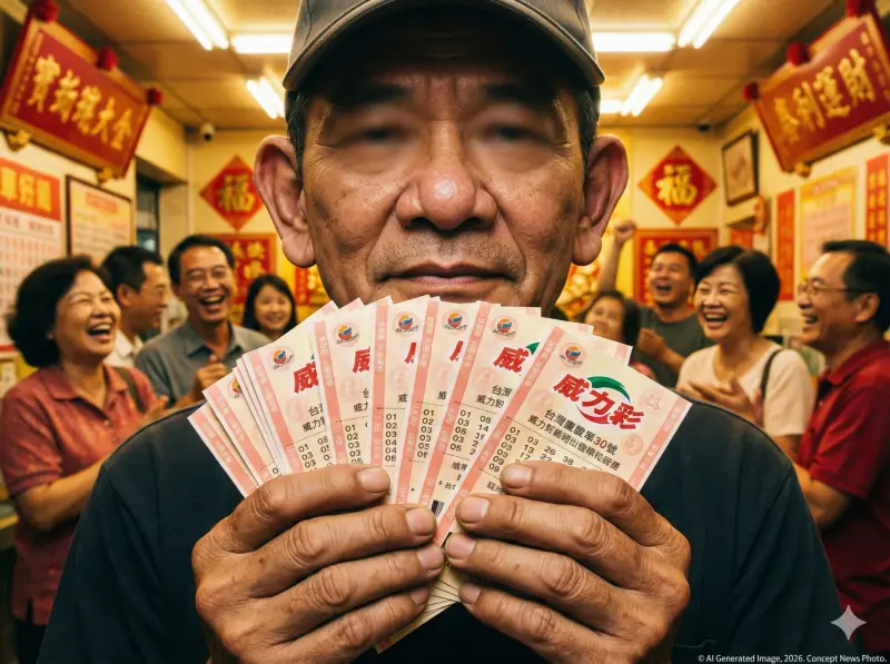 ▲今晚威力彩衝7.7億！台彩揭秘億元頭獎得主多具備「大耳垂、蒜頭鼻」等旺財特徵，2025年17億得主也符合。圖為結合中獎面相特徵的AI示意圖。（圖／由AI生成）