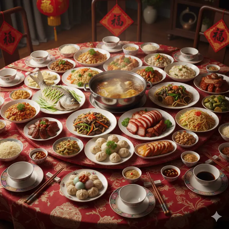 ▲雖然春節連假是家人團聚、享受美食的重要時刻，但大魚大肉、熬夜追劇也容易讓身體「超載」，（圖／AI生成）