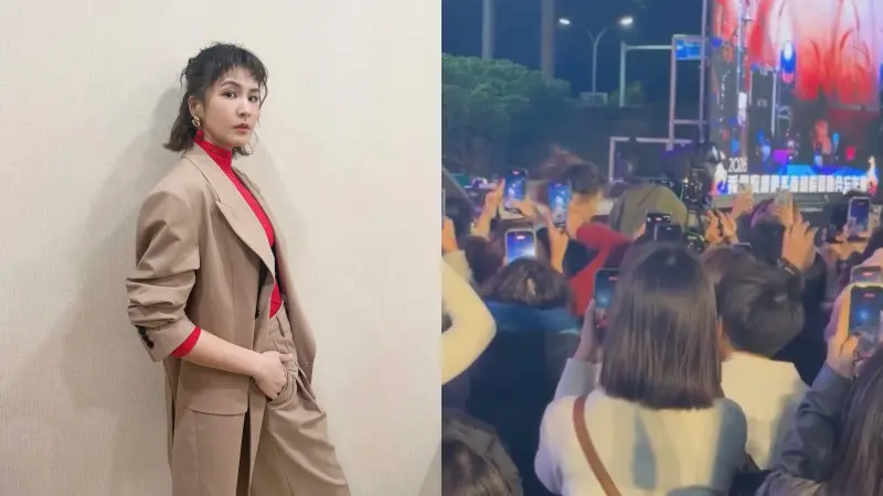 ▲曾沛慈受邀至秀傳醫療體系南部院區尾牙獻唱，卻在舞台上不慎摔倒、屁股著地，所幸周圍全是醫護人員無大礙，她事後幽默自嘲並送上祝福，化解尷尬。（圖／翻攝自曾沛慈IG@tseng_pets_ohyeah）