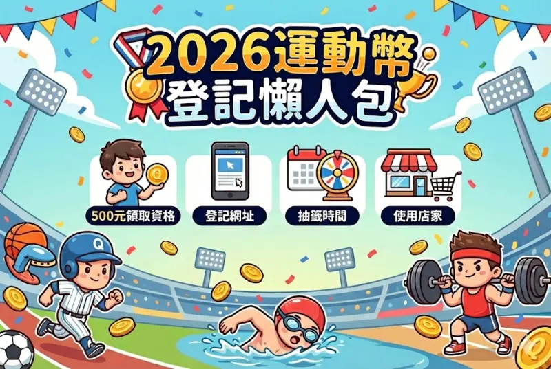 ▲2026運動幣登記懶人包！2026運動幣於1月26日起開放登記，年滿16歲以上民眾皆可至動滋網500.gov.tw登記。《NOWNEWS》整理運動幣領取資格、登記網站、抽籤時間與使用店家等資訊。（圖／Gemini生成）