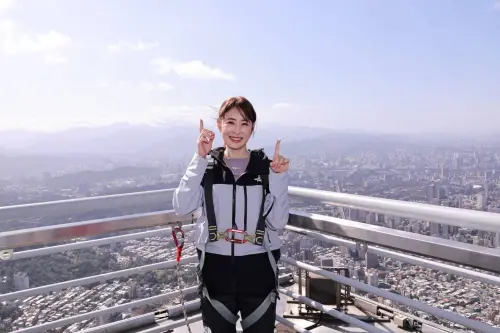 ▲賈永婕任內不會再開放任何人攀爬台北101，當被問到拍電影是否有機會，她也笑喊要看是誰。（圖／記者吳翊緁攝）