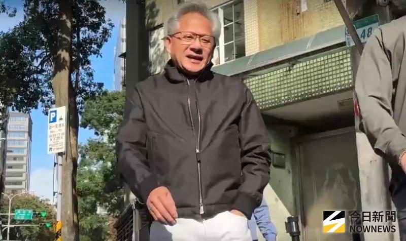 ▲黃仁勳透露今晚會跟張忠謀見面。（圖／記者李青縈攝）