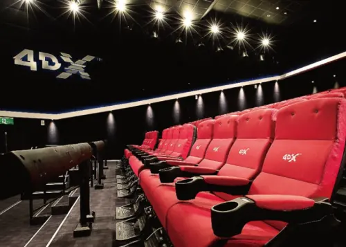 ▲4DX影廳將看電影遊樂設施化，座椅會瘋狂搖晃、震動、搭配電影情節有噴水、吹風、煙霧等效果。（圖/台南大遠百威秀影城官網）