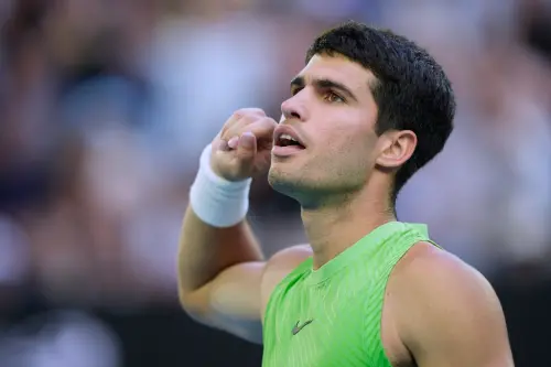 ▲世界排名第1的艾卡拉茲在四強賽經歷了5小時27分鐘的馬拉松大戰才晉級，體能復原將是關鍵。（圖／美聯社／達志影像）