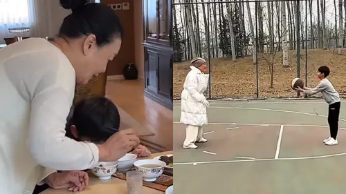 ▲張蘭（左）和孫子、孫女在北京團聚，共享天倫之樂。（圖／張蘭俏江南創始人微博）