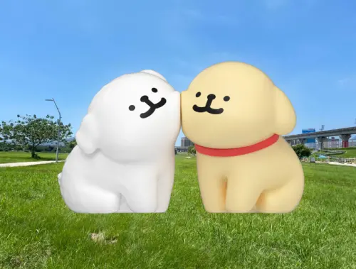 ▲2026新北燈會有由韓國插畫品牌 MoonlabStudio 創作的超人氣IP《線條小狗》的特色燈座。（模擬圖／新北市民政局官網https://www.ca.ntpc.gov.tw/）