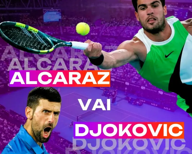 ▲澳洲網球公開賽男子單打冠軍戰由22歲的球王艾卡拉茲（Carlos Alcaraz）與挑戰生涯第25座大滿貫神蹟的喬科維奇（Novak Djokovic）狹路相逢。（圖／Tonijs @Tonybetfan）