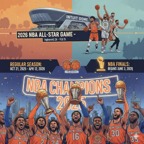 ▲NBA本季相關賽程，季中挑戰賽由紐約尼克奪冠。（圖／Gemini AI／記者黃建霖監製）