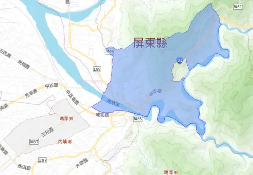 ▲屏東縣三地門鄉2月2日停水影響範圍。（圖／台灣自來水公司water.gov.tw/）