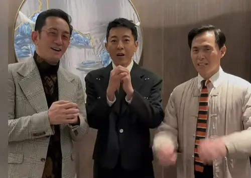 ▲都演過金庸劇要角的吳啟華（左起）、呂頌賢、張國強近日相聚，呂頌賢的粉絲看到他變得更健康，都替他開心。（圖／摘自小紅書）　