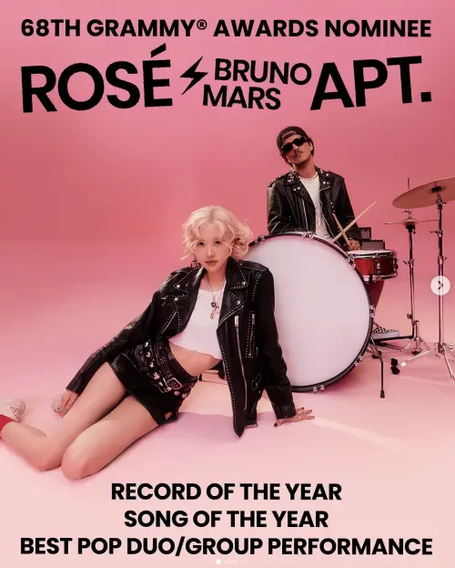 ▲Rosé入圍葛萊美3大獎項。（圖／翻攝自IG@roses_are_rosie）
