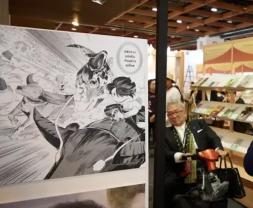 ▲泰國主題館以文學為策展核心，規劃「泰國文學精選展」，涵蓋小說、童書與繪本、漫畫、推理、恐怖、BL／GL、回憶錄、歷史、政治及非虛構書寫等類型。（圖／讀者提供）