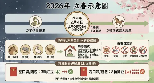 ▲馬、鼠、兔、牛4生肖，建議在立春當天「躲春」，尤其立春前後一小時內盡量不外出。（圖／Gemini生成，記者賴禹妡製）