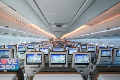 ▲A350-1000機身採用先進碳纖維複合材料打造，內裝則採4艙等配置。（圖／星宇航空提供）