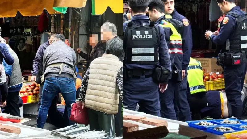 ▲苗栗苗南市場發生砍人事件，共造成三人受傷。（圖／Threads@paddyliuzzz授權提供）