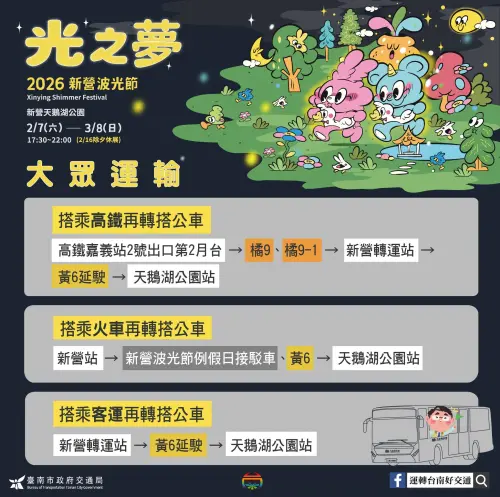 ▲「2026新營波光節」交通資訊（圖／運轉台南好交通www.facebook.com/TainanTransportation）