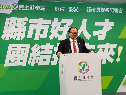 ▲民進黨提名澎湖縣長陳光復競選連任。（圖／記者陳佩君攝，2026.02.04）