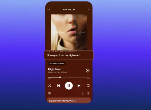 ▲Spotify 推出全新的歌詞預覽，歌詞會直接顯示在專輯封面下方。（圖／翻攝官網）