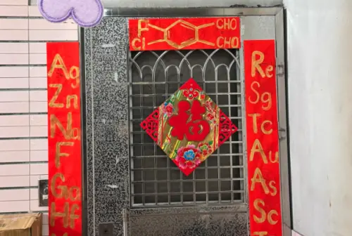 鄰居家春聯「爬滿化學元素」！她求大神解碼　答案曝光：太有才華
