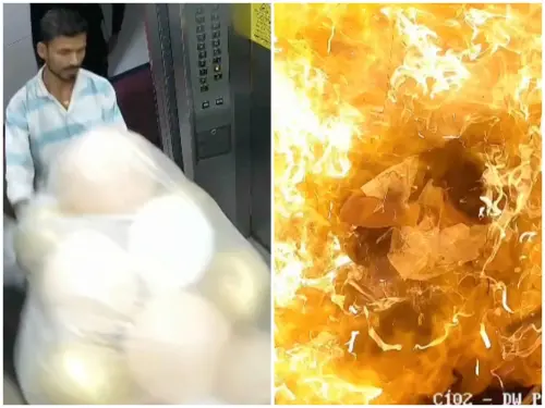 影／驚悚瞬間！外送員攜氣球進電梯「秒炸出火球」　3人慘遭火吻
