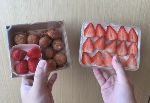 ▲「草莓奶醬蛋糕」以輕柔奶醬結合大湖草莓酸甜果香；「焦糖草莓泡芙」一口式薄殼帶焦糖香脆口感。（圖／全聯提供pxmart.com）