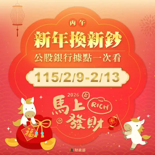 ▲新年換新鈔時間。（圖／財政部提供）