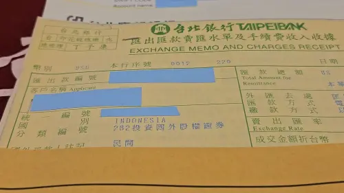 ▲檢調查扣皮件貿易公司的賣匯水單。（圖／記者劉松霖攝，2026.2.2）