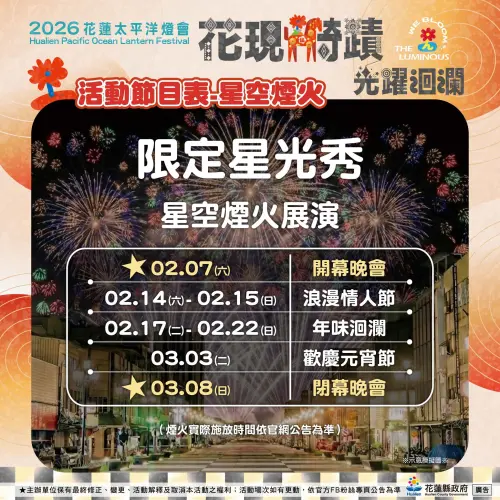 ▲「2026花蓮太平洋燈會」煙火秀日期。（圖／花蓮觀光粉絲團臉書https://www.facebook.com/hltour）