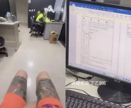 ▲蔡男接連在社群發出多則限時動態，用手機拍派出所偵訊室、筆錄電腦，警方都毫無作為。（圖／翻攝畫面）