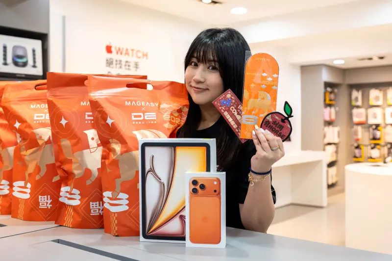 ▲德誼推出馬年福袋，售價999元，保底內容物價值超過3300元，內含刮刮卡，有機會花1元一次帶走超過7萬元的iPhone 17 Pro Max 與iPad Air M3。（圖／官方提供）