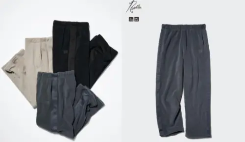▲UNIQLO秋冬跟日本人氣品牌Needles聯名推出的「刷毛寬褲」最近大熱銷，台灣、日本官網都賣到缺貨。（圖/UNIQLO官網）