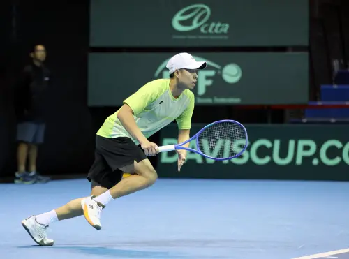 ▲接力登場的第二點單打，由世界第490的黃琮豪對決世界排名259的哈桑，最終以直落二吞敗。（圖／海碩整合行銷提供）