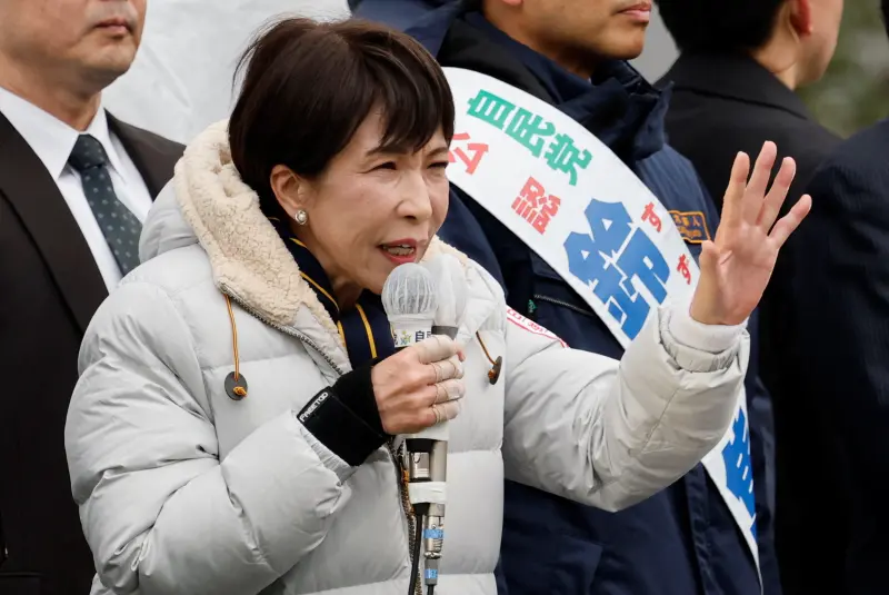 ▲日本眾議院8日將進行大選投開票，首相高市早苗7日出席輔選行程。（圖／路透社／達志影像）