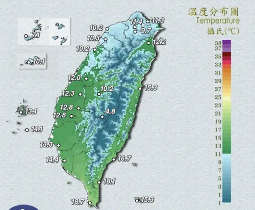 天氣／21縣市低溫特報！氣象署：今晚明晨北台灣、宜蘭最冷探5度
