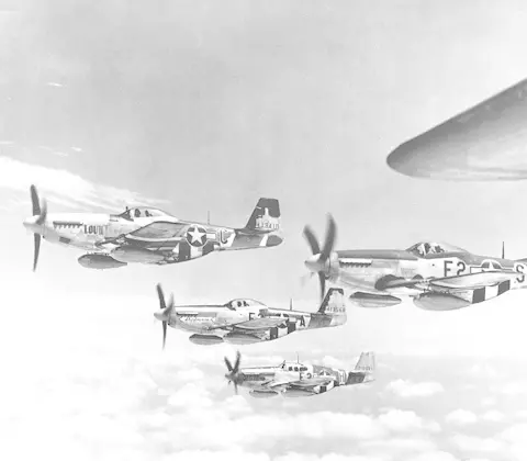 ▲二戰中，P-51為轟炸機護航，降低敵機攻擊傷害。（圖／美國空軍）