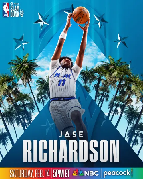 ▲理查森（Jase Richardson）是奧蘭多魔術新秀，其父為兩屆灌籃大賽傳奇冠軍傑森·理查森（Jason Richardson），他將繼承父業挑戰王座。（圖／取自NBA X）