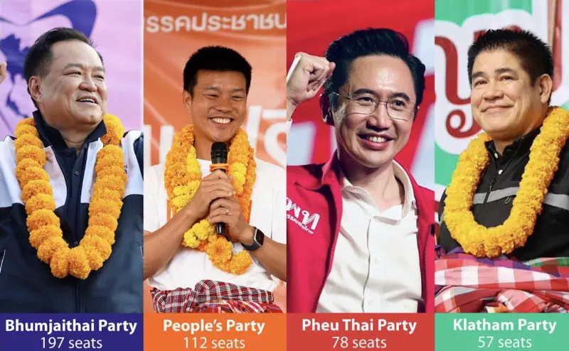 ▲泰國人民黨黨魁納塔蓬召開記者會，宣布接受選舉結果，準備擔任在野黨。（圖／翻攝自Thairath）