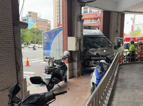 快訊／小貨車失控撞爛派出所！新竹東門所遭衝毀　駕駛滿身血送醫
