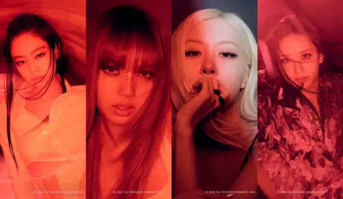 ▲BLACKPINK公開紅白雙視覺海報，用眼神就展現霸氣氛圍。（圖／BLACKPINK FB）