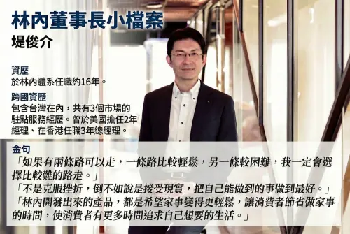 ▲林內董事長堤俊介小檔案。（圖／Gemini AI製圖／記者張家瑋監製）