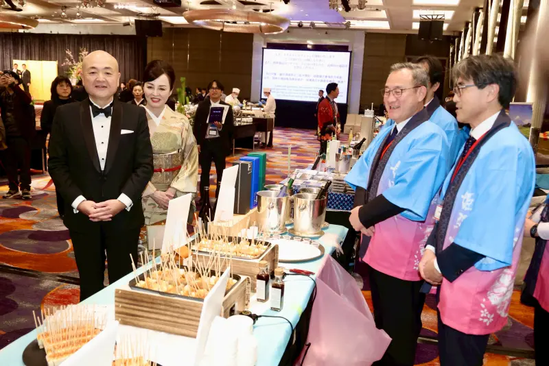 ▲日本駐台代表片山和之致詞時表示希望WBC日台能相遇，讓日本能國血恥。（圖／記者嚴俊強攝，2026.02.09）