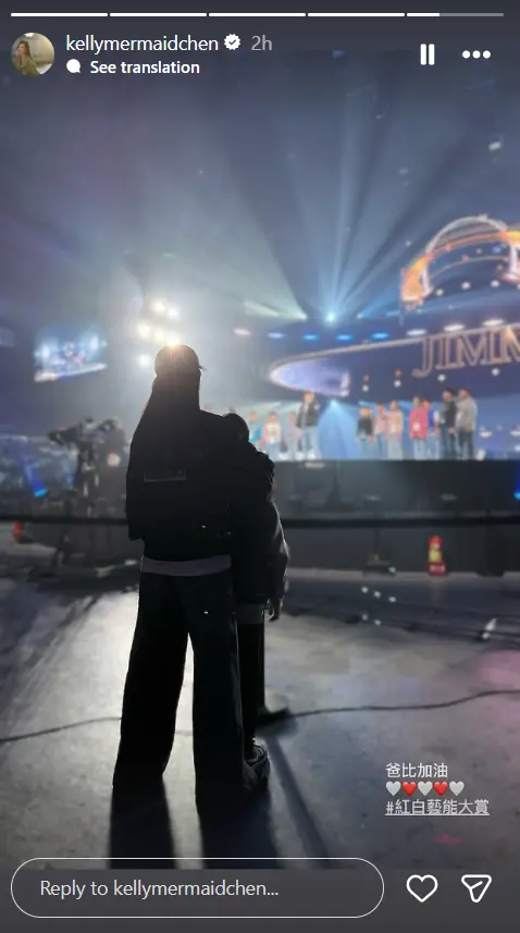 ▲陳若儀帶兒子在台下幫林志穎應援，溫馨的視角曝光。（圖／陳若儀IG@kellymermaidchen）